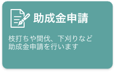 助成金申請　枝打ちや間伐、下刈りなど助成金申請を行います